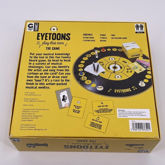 EYETOONS Full Size Board Game Music Song Hum Draw Guess Trivia 2016 Complete - Picture 9 of 12